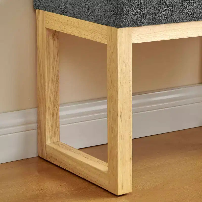 TUYOHW 25.5 Banc Ottoman Moderne avec Banc à Chaussures Rembourré pour Entrée, Cadre en Bois Petit Tabouret Ottoman pour Salon, Chambre