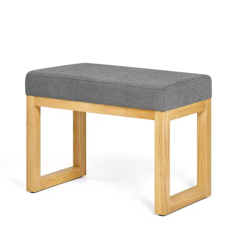 TUYOHW 25.5 Banc Ottoman Moderne avec Banc à Chaussures Rembourré pour Entrée, Cadre en Bois Petit Tabouret Ottoman pour Salon, Chambre