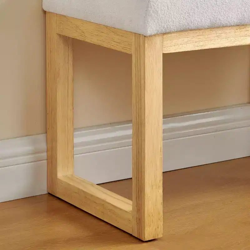 TUYOHW 25.5 Banc Ottoman Moderne avec Banc à Chaussures Rembourré pour Entrée, Cadre en Bois Petit Tabouret Ottoman pour Salon, Chambre
