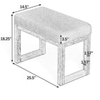 TUYOHW 25.5 Banc Ottoman Moderne avec Banc à Chaussures Rembourré pour Entrée, Cadre en Bois Petit Tabouret Ottoman pour Salon, Chambre