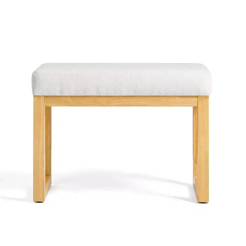 TUYOHW 25.5 Banc Ottoman Moderne avec Banc à Chaussures Rembourré pour Entrée, Cadre en Bois Petit Tabouret Ottoman pour Salon, Chambre