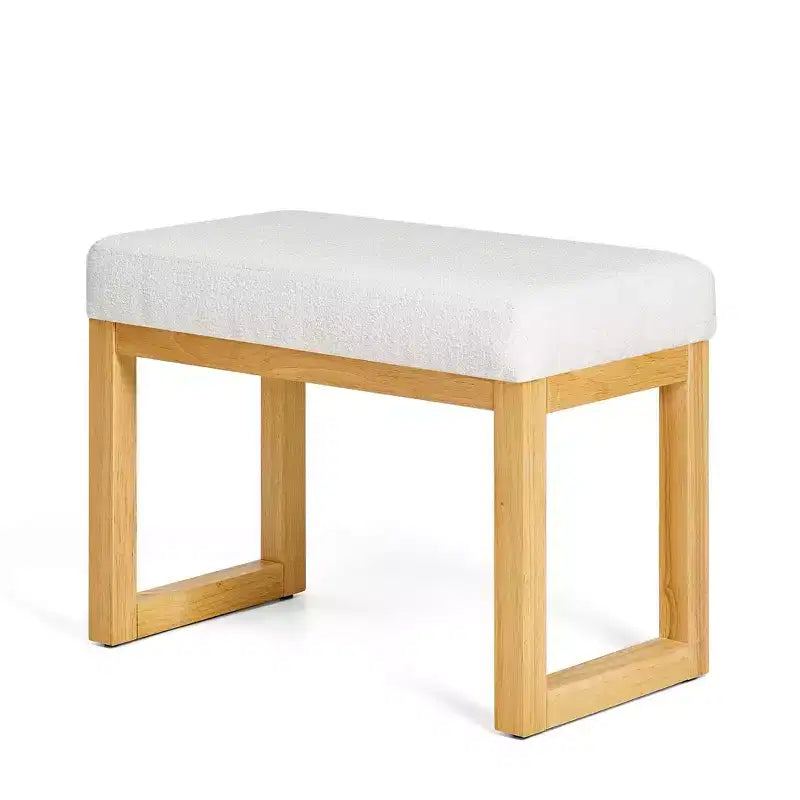 TUYOHW 25.5 Banc Ottoman Moderne avec Banc à Chaussures Rembourré pour Entrée, Cadre en Bois Petit Tabouret Ottoman pour Salon, Chambre