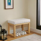 TUYOHW 25.5 Modern Bench Ottoman with Upholstered Entryway Shoe Bench with Wooden Frame Small Stepping Stool Ottoman for Living Room, Bedroom