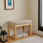 TUYOHW 25.5 Banc Ottoman Moderne avec Banc à Chaussures Rembourré pour Entrée, Cadre en Bois Petit Tabouret Ottoman pour Salon, Chambre