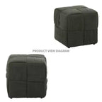 TUYOHW Pouf cube moderne en velours côtelé tissé avec cadre en bois, repose-pieds souple pour salon, entrée
