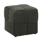 TUYOHW Pouf cube moderne en velours côtelé tissé avec cadre en bois, repose-pieds souple pour salon, entrée
