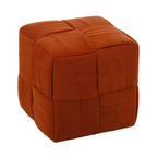TUYOHW Pouf cube moderne en velours côtelé tissé avec cadre en bois, repose-pieds souple pour salon, entrée