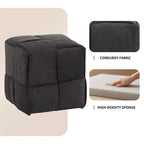 TUYOHW Pouf cube moderne en velours côtelé tissé avec cadre en bois, repose-pieds souple pour salon, entrée