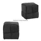 TUYOHW Pouf cube moderne en velours côtelé tissé avec cadre en bois, repose-pieds souple pour salon, entrée