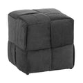 TUYOHW Pouf cube moderne en velours côtelé tissé avec cadre en bois, repose-pieds souple pour salon, entrée