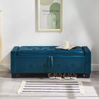 TUYOHW Modern Storage Bench with Button Tufted PU Upholstered Ottoman with Storage Entryway Bench with Flip Top End of Bed Bench for Living Room