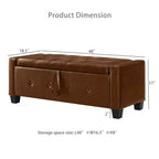 TUYOHW Modern Storage Bench with Button Tufted PU Upholstered Ottoman with Storage Entryway Bench with Flip Top End of Bed Bench for Living Room