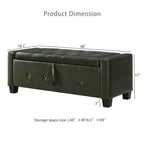 TUYOHW Modern Storage Bench with Button Tufted PU Upholstered Ottoman with Storage Entryway Bench with Flip Top End of Bed Bench for Living Room