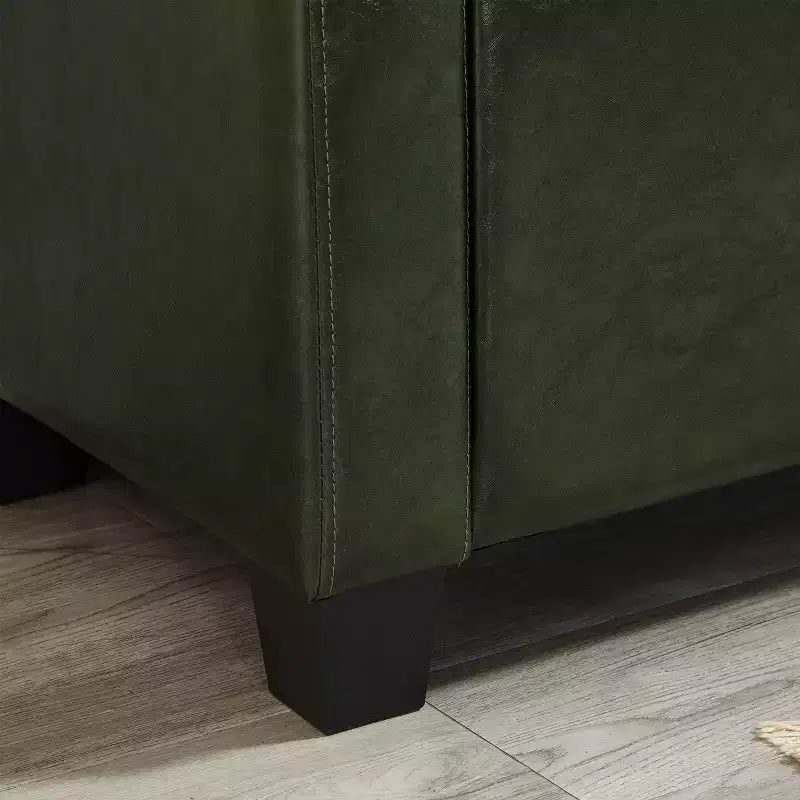 TUYOHW Modern Storage Bench with Button Tufted PU Upholstered Ottoman with Storage Entryway Bench with Flip Top End of Bed Bench for Living Room