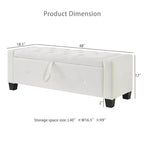 TUYOHW Modern Storage Bench with Button Tufted PU Upholstered Ottoman with Storage Entryway Bench with Flip Top End of Bed Bench for Living Room