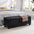 TUYOHW Modern Storage Bench with Button Tufted PU Upholstered Ottoman with Storage Entryway Bench with Flip Top End of Bed Bench for Living Room
