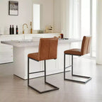 Lot de 2 tabourets de bar vintage TUYOHW, tabourets de bar hauteur comptoir avec cadre en métal, tabourets de comptoir de 66 cm pour îlot de cuisine et bar à domicile