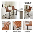 Lot de 2 tabourets de bar vintage TUYOHW, tabourets de bar hauteur comptoir avec cadre en métal, tabourets de comptoir de 66 cm pour îlot de cuisine et bar à domicile