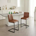 Lot de 2 tabourets de bar vintage TUYOHW, tabourets de bar hauteur comptoir avec cadre en métal, tabourets de comptoir de 66 cm pour îlot de cuisine et bar à domicile