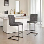 Lot de 2 tabourets de bar vintage TUYOHW, tabourets de bar hauteur comptoir avec cadre en métal, tabourets de comptoir de 66 cm pour îlot de cuisine et bar à domicile