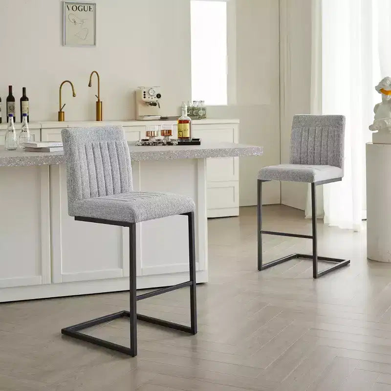TUYOHW Vintage Bar Stool Set of 2,Counter Height Bar Stools with Metal Frame,26 Counter Stools for Kitchen Island & Home Bar