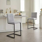 TUYOHW Vintage Bar Stool Set of 2,Counter Height Bar Stools with Metal Frame,26 Counter Stools for Kitchen Island & Home Bar