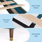 Twin Platform Bed Frame with Headboard  Modern Wooden Slats Support, No Box Spring Needed, Noise-Free & Easy Assembly