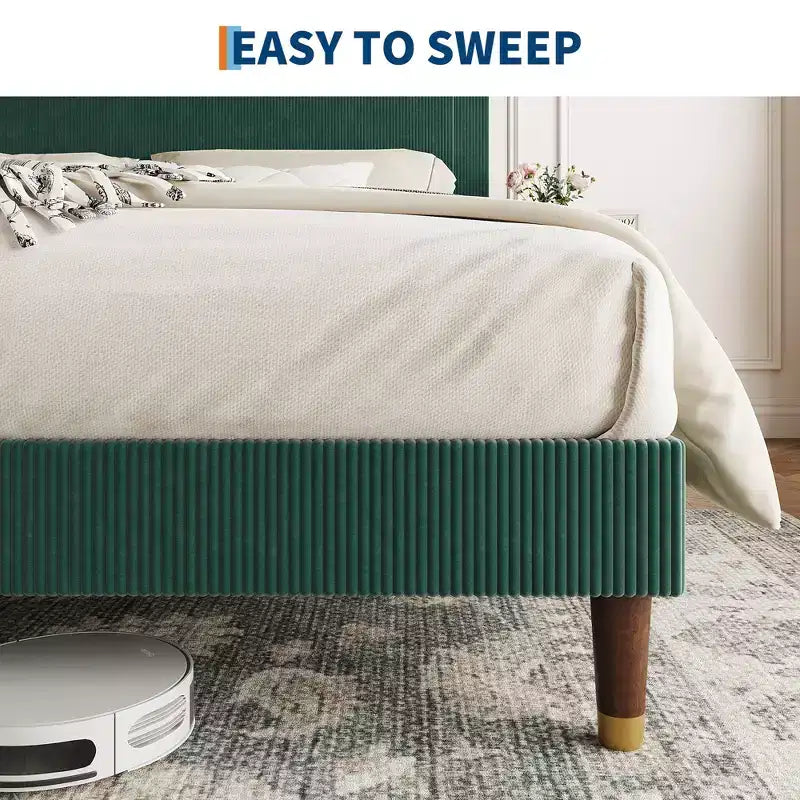 Twin Platform Bed Frame with Headboard  Modern Wooden Slats Support, No Box Spring Needed, Noise-Free & Easy Assembly