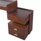 Whisen 3-in-1 Makeup Vanity Desk, Stylish Multi-Functional Dressing Table with Flip-Top Mirror, Adjustable Length & Ample Drawers