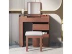 Whisen 3-in-1 Makeup Vanity Desk, Stylish Multi-Functional Dressing Table with Flip-Top Mirror, Adjustable Length & Ample Drawers