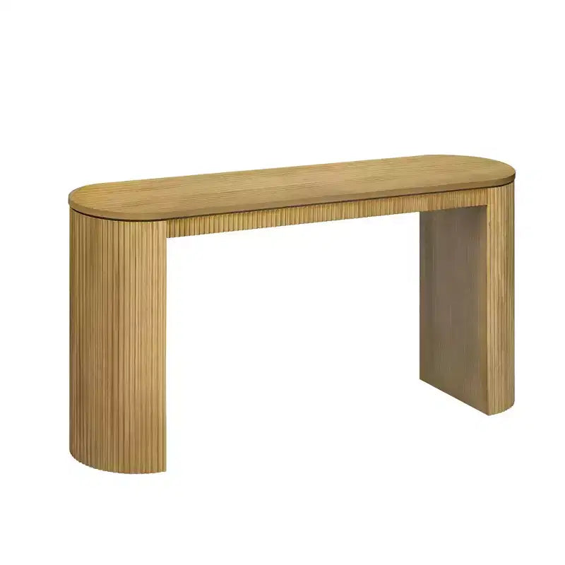 TUYOHW Table console incurvée moderne avec motif unique à rayures verticales, table d'entrée étroite pour salon, bureau, entrée