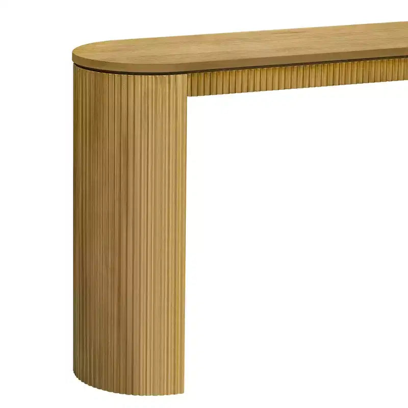 TUYOHW Table console incurvée moderne avec motif unique à rayures verticales, table d'entrée étroite pour salon, bureau, entrée