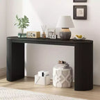 TUYOHW Table console incurvée moderne avec motif unique à rayures verticales, table d'entrée étroite pour salon, bureau, entrée