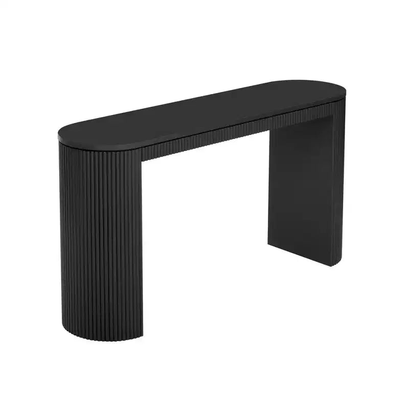 TUYOHW Table console incurvée moderne avec motif unique à rayures verticales, table d'entrée étroite pour salon, bureau, entrée