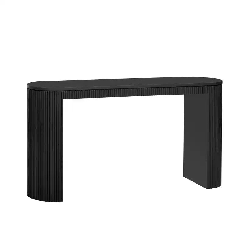 TUYOHW Table console incurvée moderne avec motif unique à rayures verticales, table d'entrée étroite pour salon, bureau, entrée