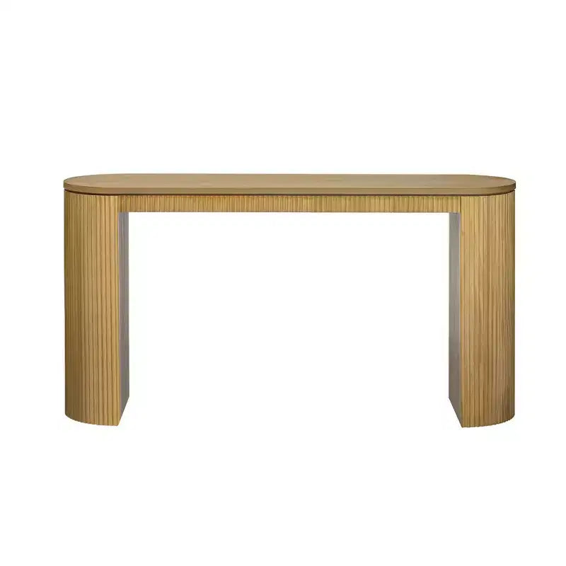 TUYOHW Table console incurvée moderne avec motif unique à rayures verticales, table d'entrée étroite pour salon, bureau, entrée