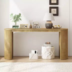 TUYOHW Modern Curved Entryway TableConsole Table with Unique Vertical Stripe Design, Narrow Hallway Table for Living Room, Study, Entrance