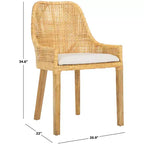 Chaise de salle à manger Altha W - DCH6506 - Blanc/Naturel - Safavieh