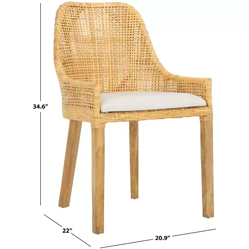 Chaise de salle à manger Altha W - DCH6506 - Blanc/Naturel - Safavieh