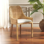 Chaise de salle à manger Altha W - DCH6506 - Blanc/Naturel - Safavieh