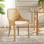Chaise de salle à manger Altha W - DCH6506 - Blanc/Naturel - Safavieh