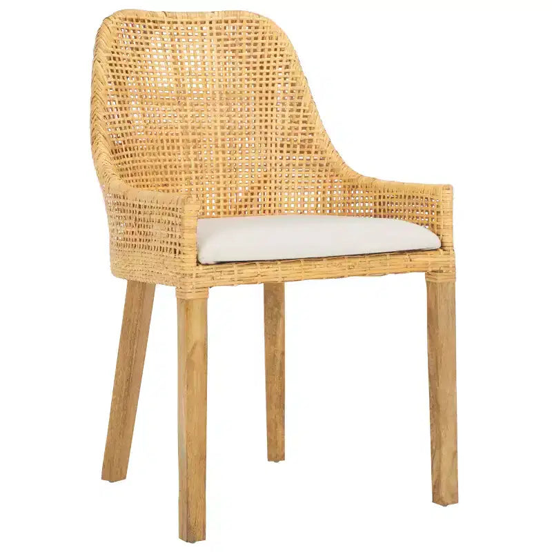 Chaise de salle à manger Altha W - DCH6506 - Blanc/Naturel - Safavieh