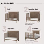 Ensemble de chambre de bébé 2 pièces Child Craft Hampton comprenant un lit de bébé convertible 4-en-1 à sommet plat et une table à langer