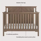 Ensemble de chambre de bébé 2 pièces Child Craft Hampton comprenant un lit de bébé convertible 4-en-1 à sommet plat et une table à langer