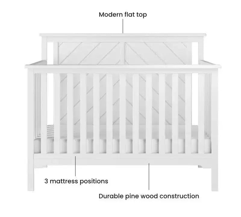 Ensemble de chambre de bébé 2 pièces Child Craft Hampton comprenant un lit de bébé convertible 4-en-1 à sommet plat et une table à langer