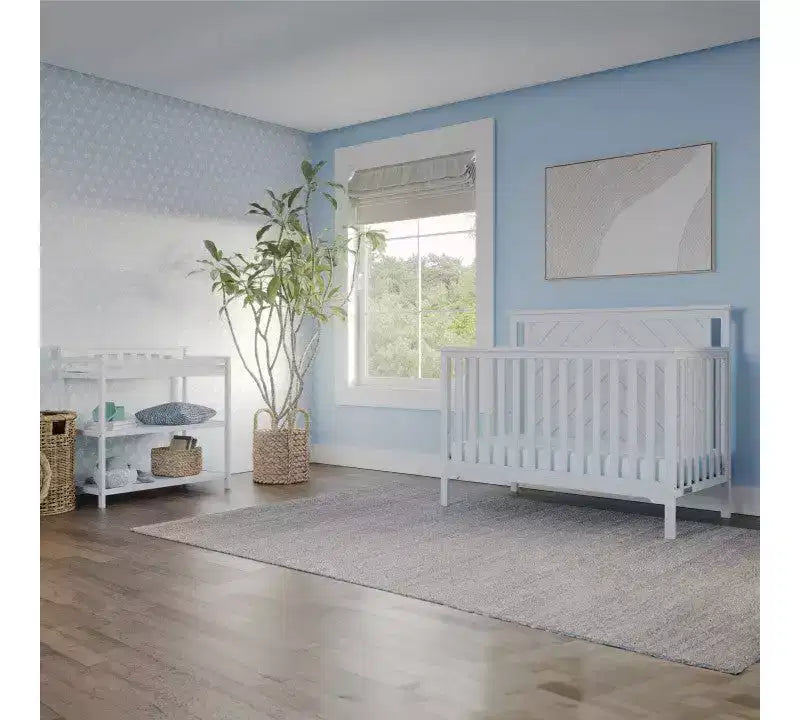 Ensemble de chambre de bébé 2 pièces Child Craft Hampton comprenant un lit de bébé convertible 4-en-1 à sommet plat et une table à langer