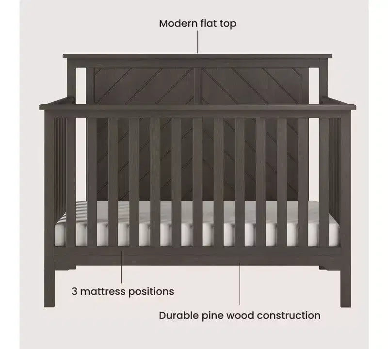 Ensemble de chambre de bébé 2 pièces Child Craft Hampton comprenant un lit de bébé convertible 4-en-1 à sommet plat et une table à langer