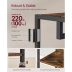 VASAGLE Coat Rack, Freestanding Hall Tree with Shelves,Hanging Rail,and Hooks,Space-Saving Coat Stand,Steel Frame