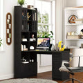 L Shaped Desk with Hutch, Corner Desk with Hutch and Drawers, Modern Computer Desk for Home Office Study Room, 2-in-1 Writing Study Table