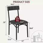 Four dining chair sets, with soft cushions and ergonomic high backs. Strong steel legs, suitable for dining rooms and kitchens. Black color.